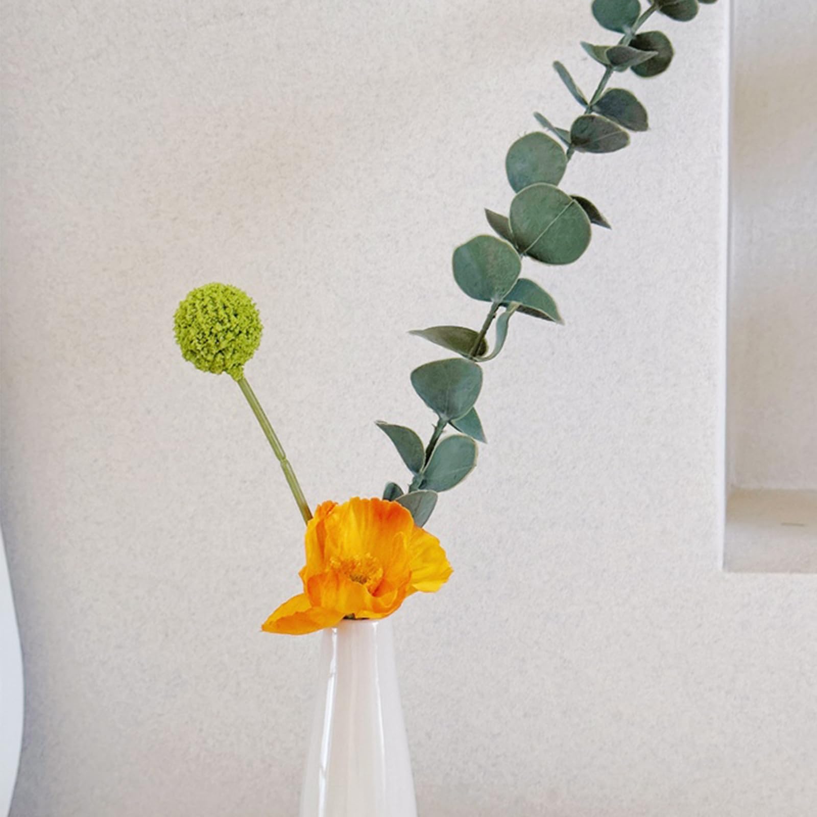 50 Piezas Tallos de Eucalipto Artificiales Ramas de Eucalipto Falsas para Decoración del Hogar, Decoración de Bodas