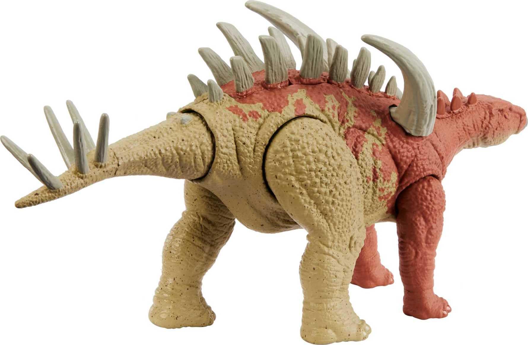 Mattel Jurassic World Strike Attack Dinozaur zabawka, gigantspinozaur figurka z ruchomymi stawami i ruchem uderzeniowym