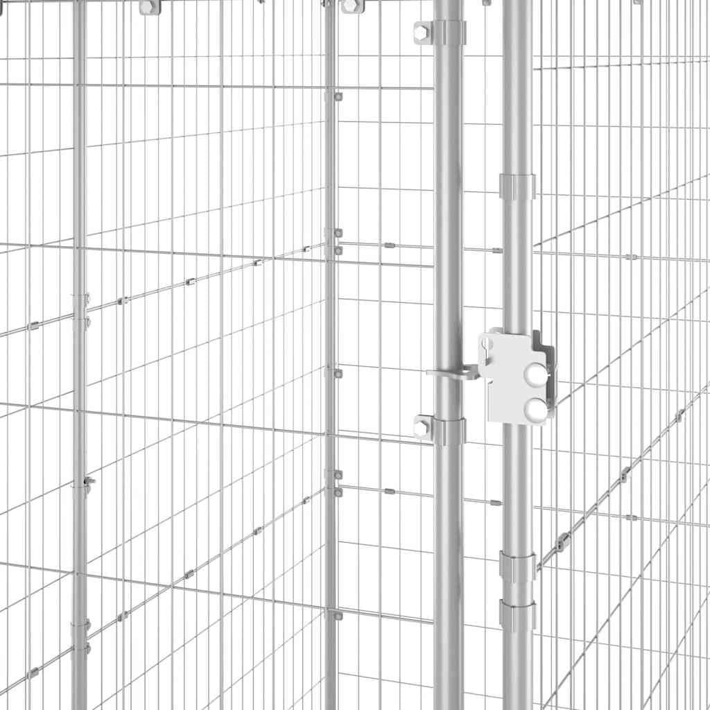 Gabbia per Cani Esterno Acciaio Zincato con Tetto 110x220x180 cm