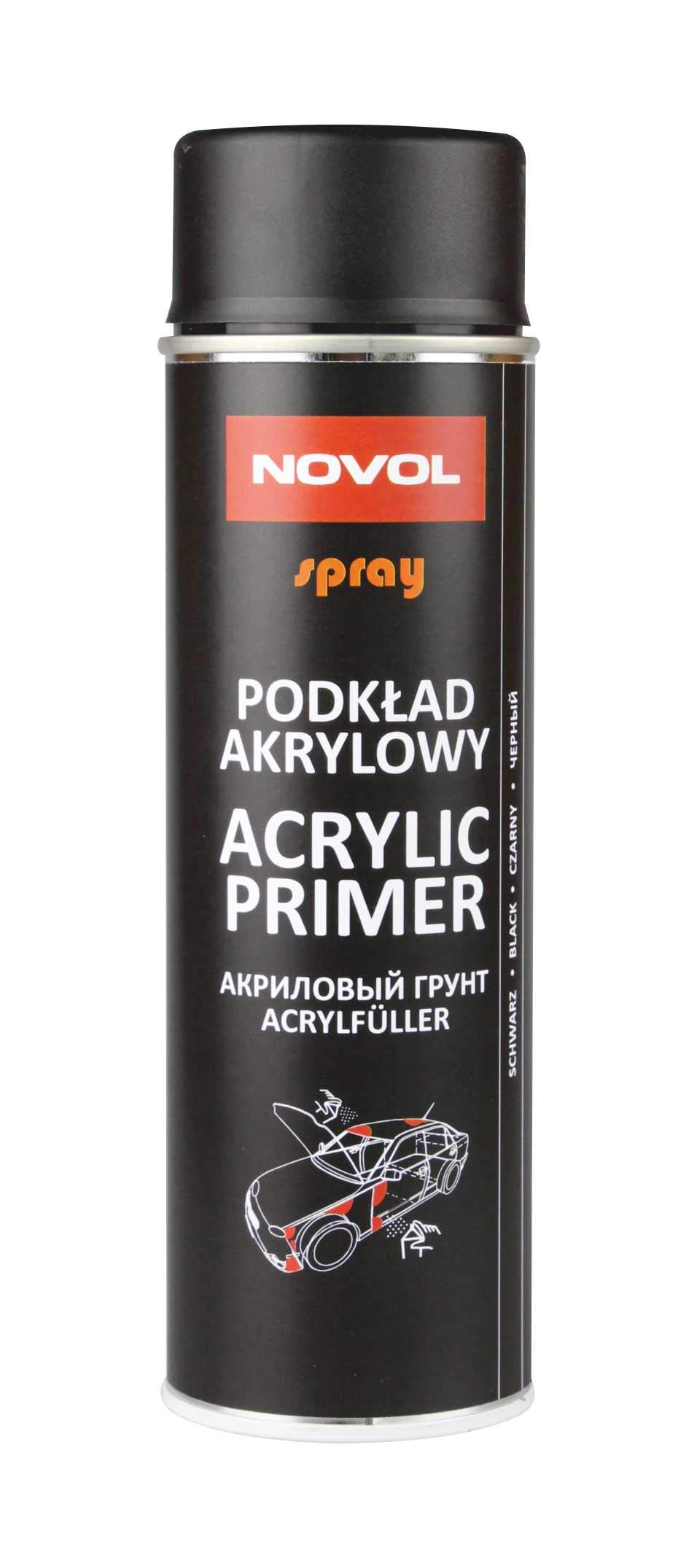 Novol Spray Acrylic Primer Aerosol 500ml - Black