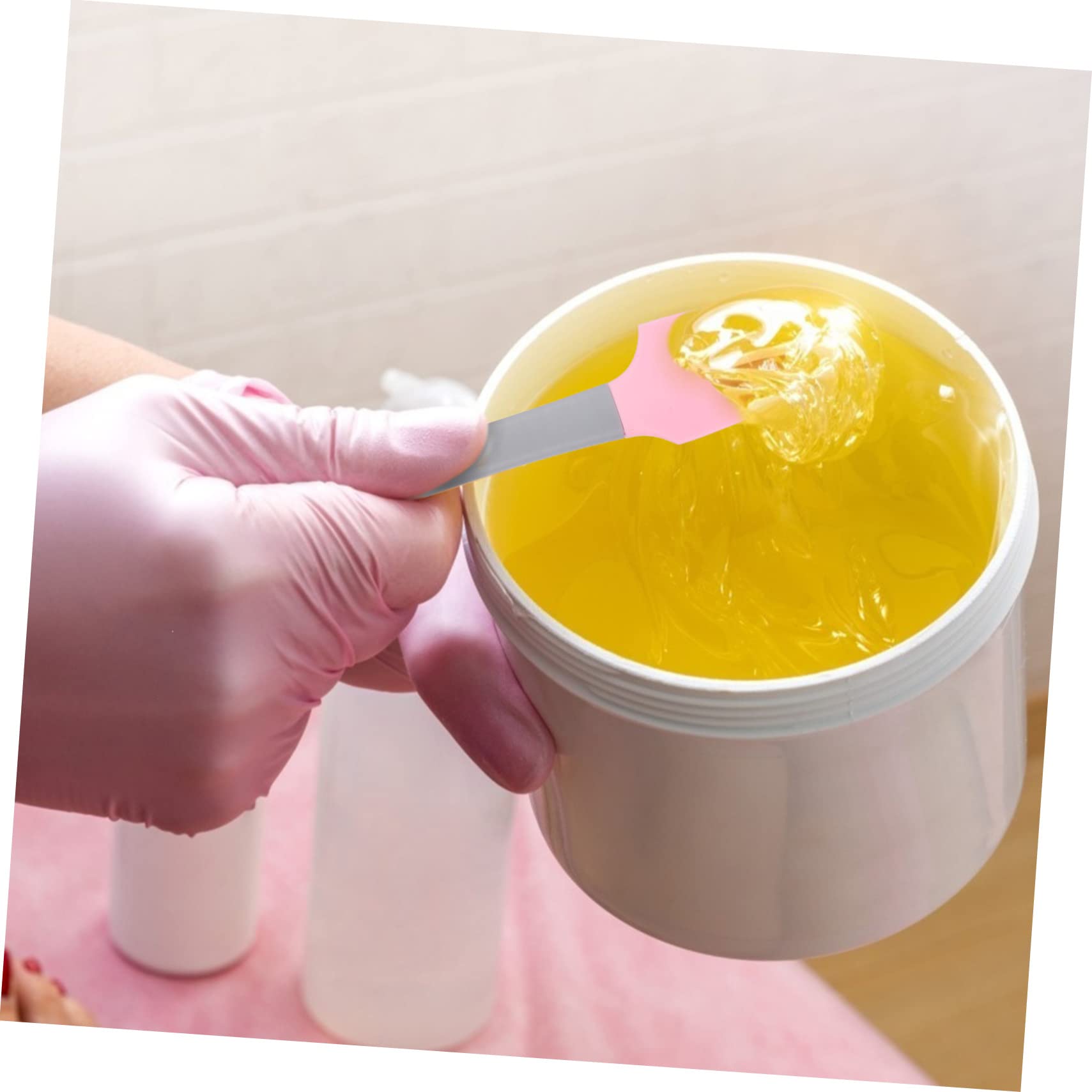 Didiseaon 2sets Silicone Waxing Spatulas Wide Hair Wax Removal Scraper Long Handle Easy to Use Safe Quality Present for Friends 2pcs*2