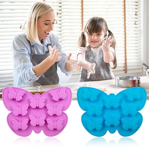 Miniatura 8 de 3 moldes de silicona con forma de mariposa, para hornear gomitas de caramelo de chocolate, bandeja de hielo de mariposa para gelatina, pudín, jabón,