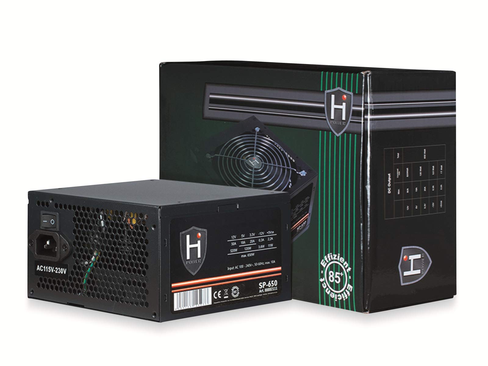 Power Supply 650 W HIPOWER SP-650 1 x 120 mm Fan