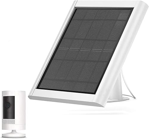 Panel solar de 3 W para cámara Ring Stick Up y batería de cámara de foco, cargador de panel solar blanco de 5 V compatible con anillo de seguridad