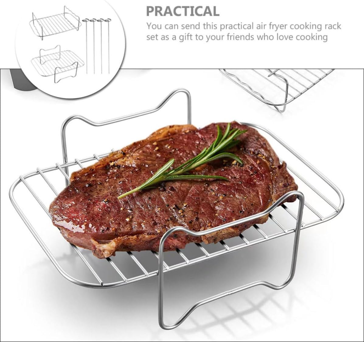 Xmas Stainless Steel Steam Rack Grill Rack Set for Air Fryers