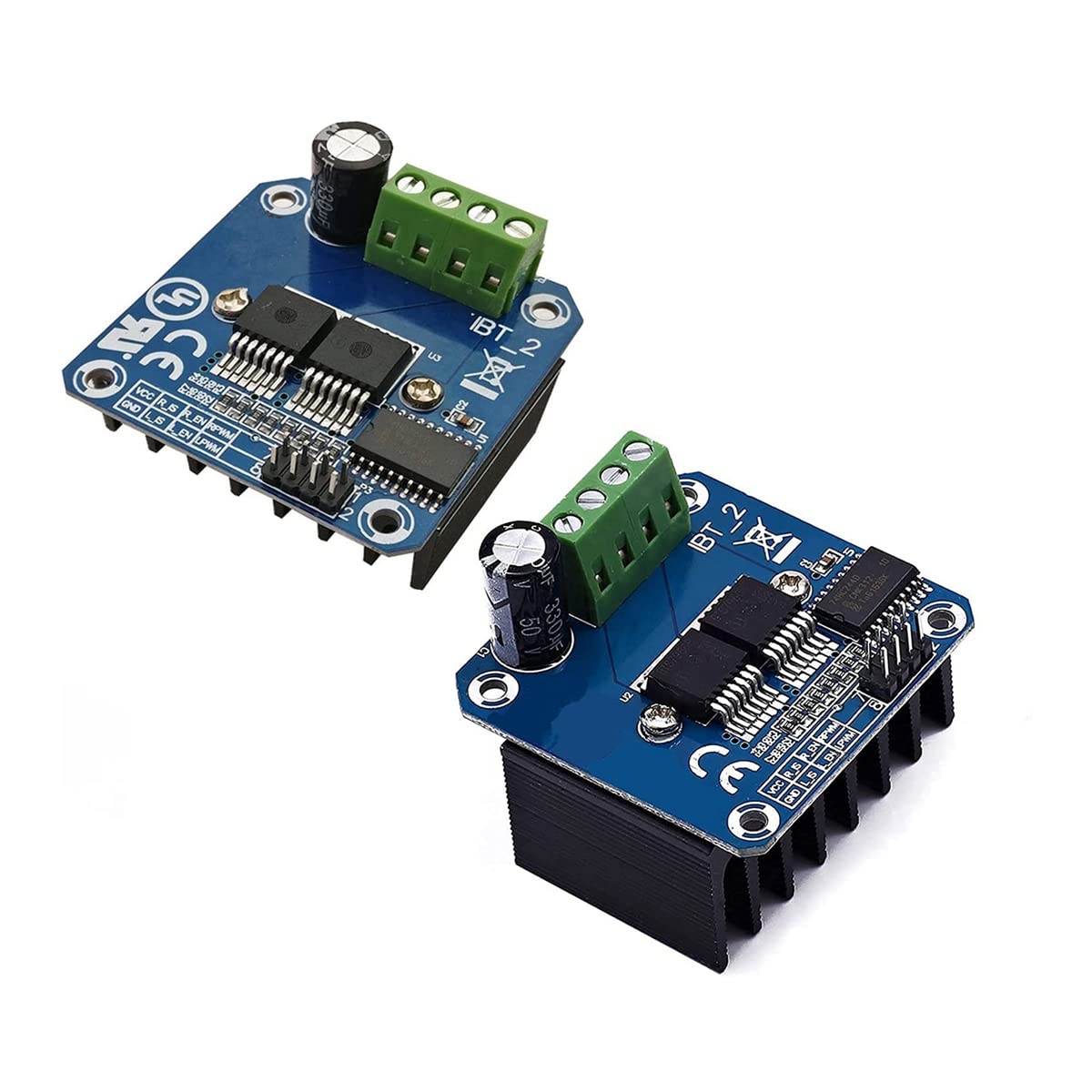 Uikdjgu 2Pcs BTS7960 43A High Power Motor Driver Module Smart Car Driver Module for Current Limit