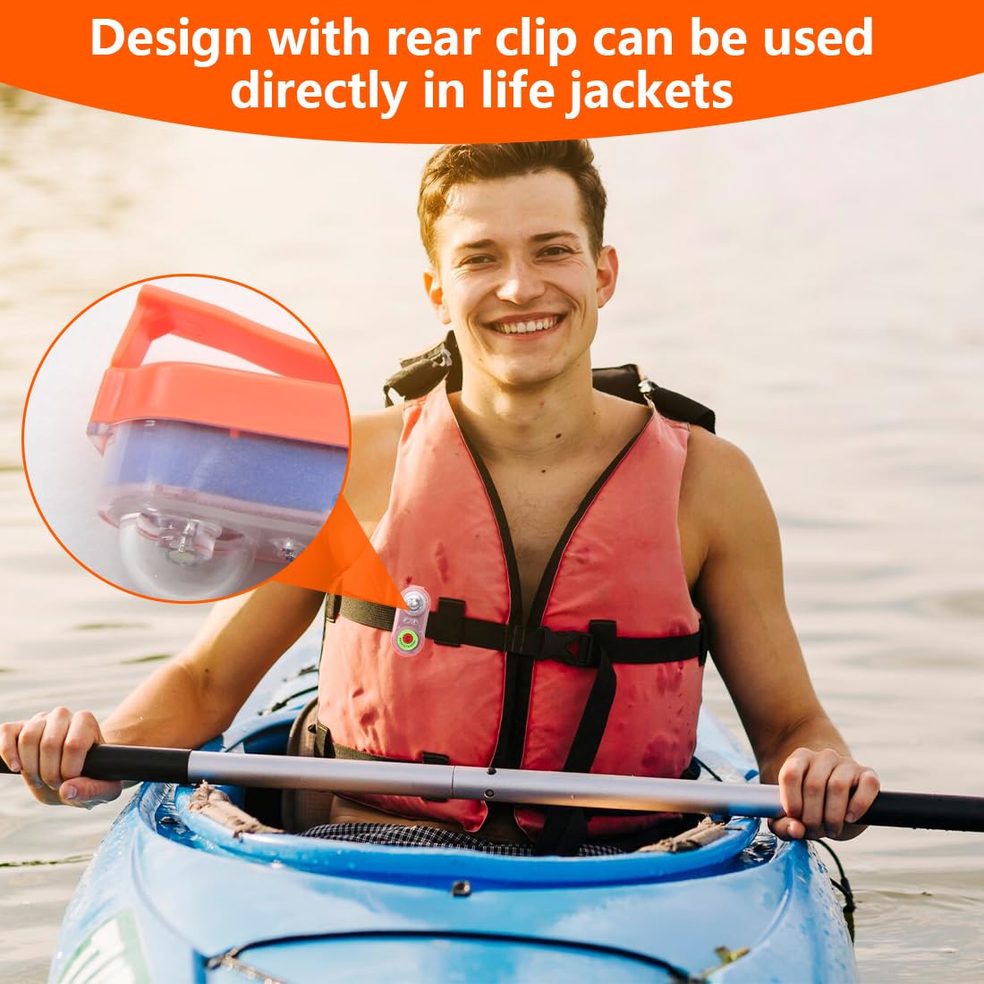 Lampe De Sécurité pour Gilet De Sauvetage Lampe LED Marine Auto-éclairante pour Sauvetage Nocturne en Mer, Lampe LED De Sécurité Aquatique pour Extérieur Safrty