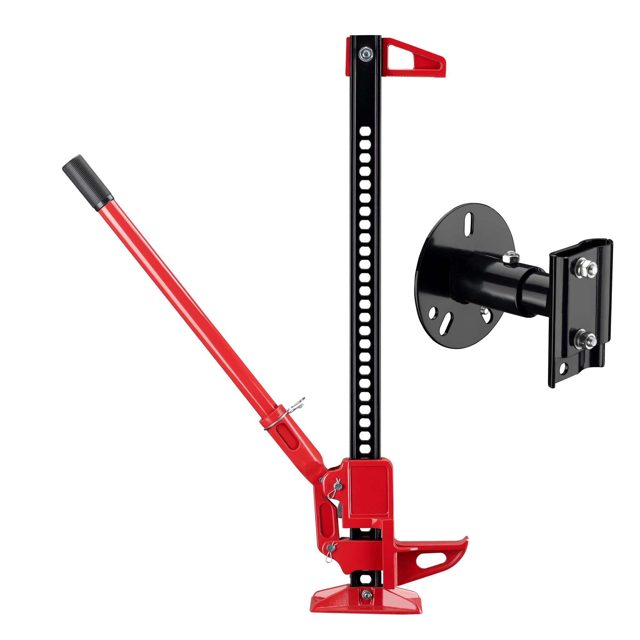 Wiltec Farm Jack - Set de Transporte Compacto con Gato hidráulico de hasta 3000 kg y una Altura de elevación máxima de 76 cm con Soporte para Rueda de Repuesto