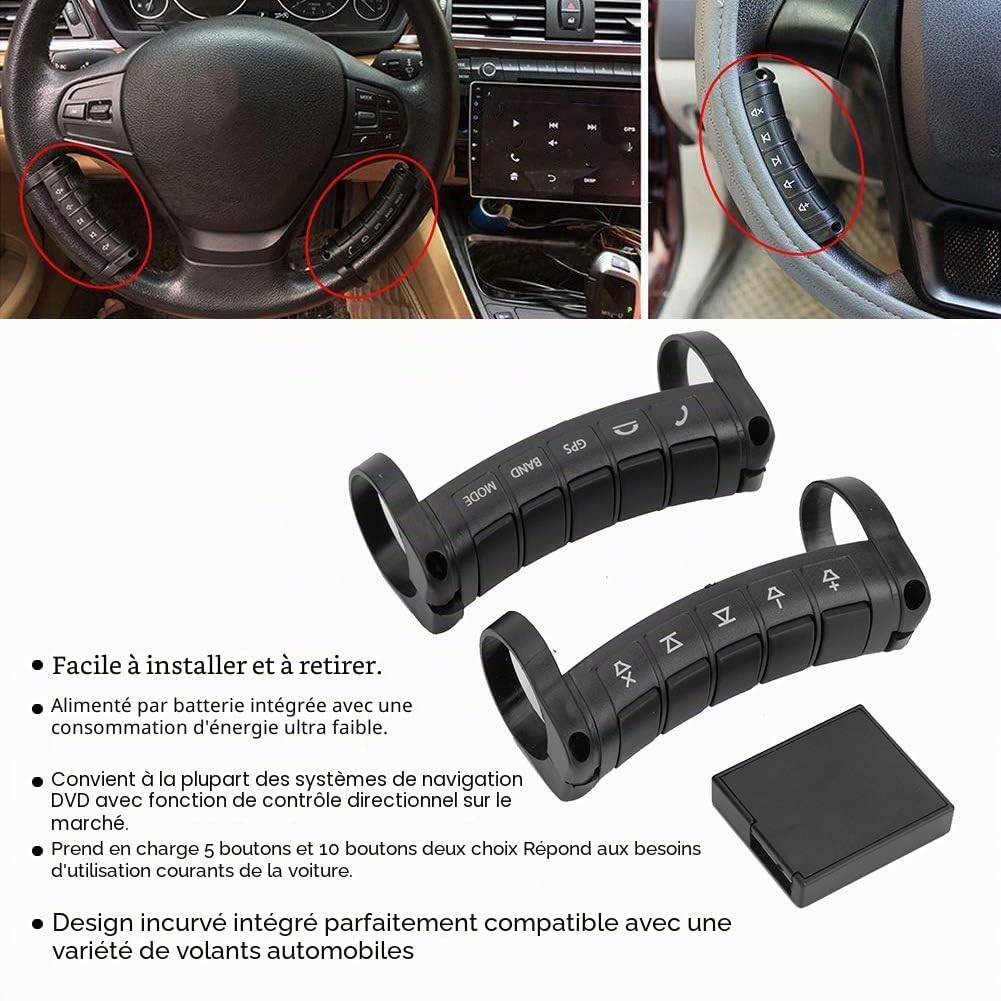 Télécommande de Bouton de Volant, Télécommande Universelle de Volant de Voiture Contrôleur de Boutons de Navigation DVD sans Fil