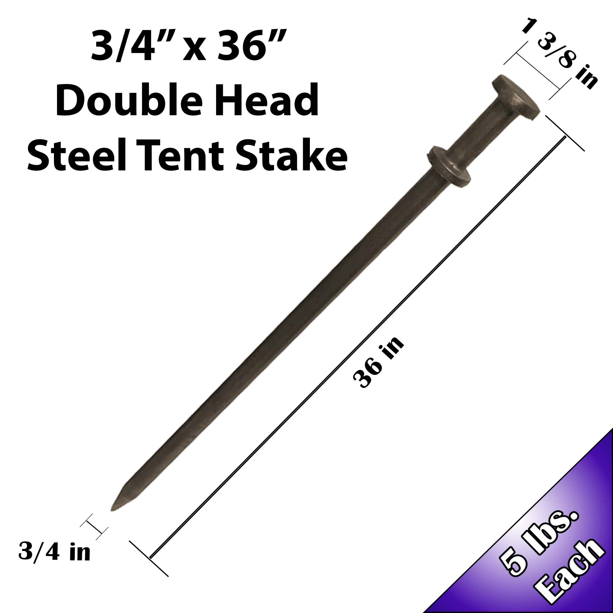 Heavy Duty Steel Tent Stakes - 10 Pack -32