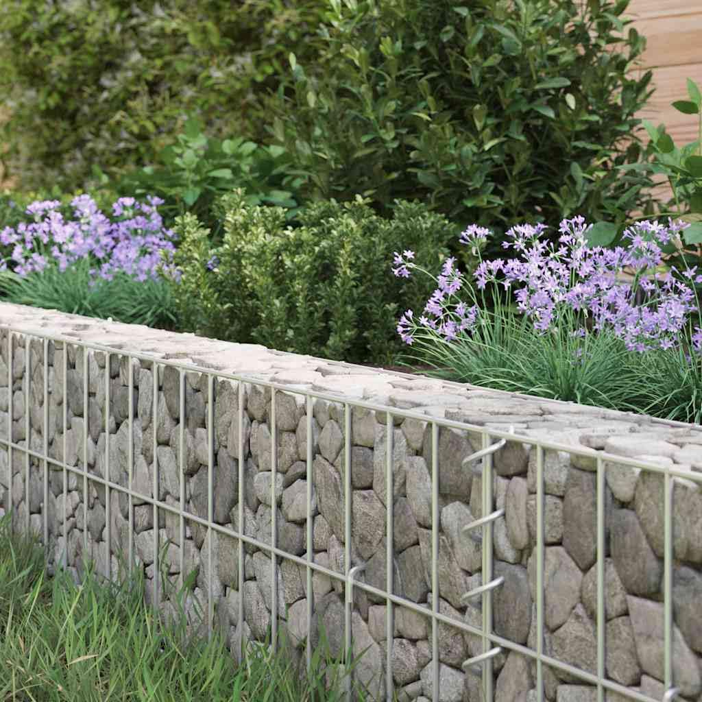 Cesta de alambre galvanizado para jardín como maceta de gaviones de acero y robusta cesta de gaviones de 500 x 100 x 20 cm