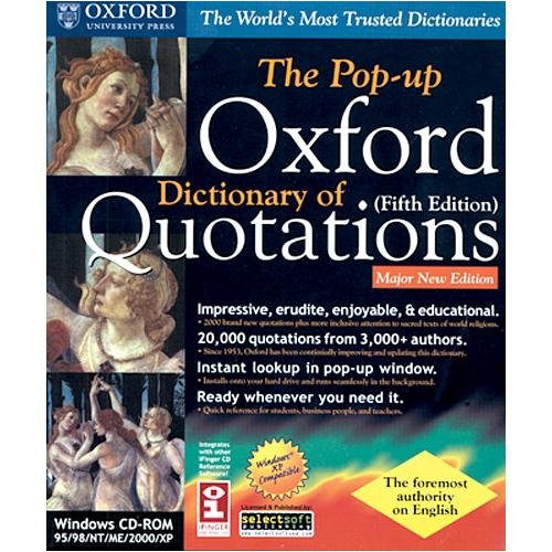 SELECTSOFT USA The Pop up Oxford Dictionary Of Quotations Windows
