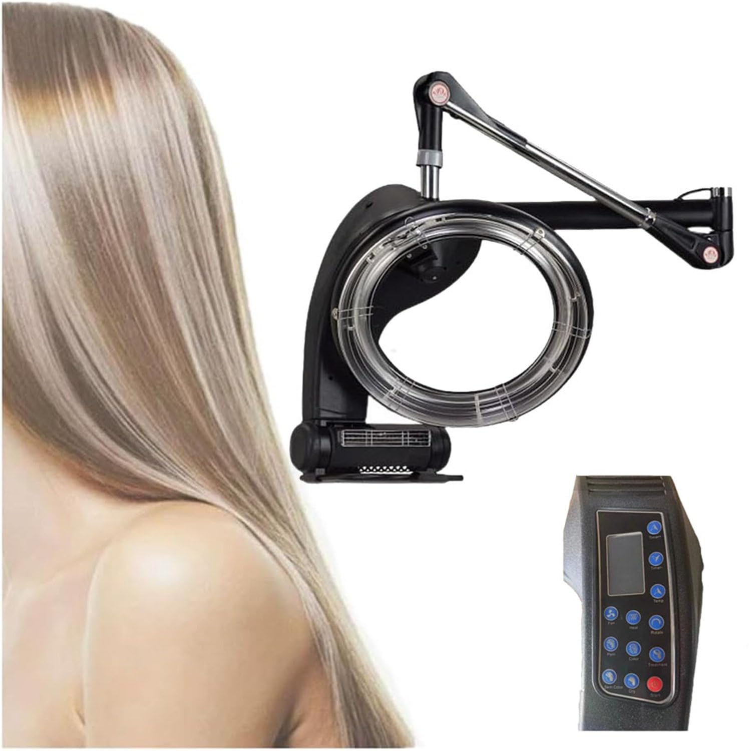 GLBMXDD 1200W Orbiting Wall Mount Hair Dryer, Standing Professional Salon Hair Spa Color Processor,Salon Dryer,with Adjustable Timer and Temperature,Suspendedtype