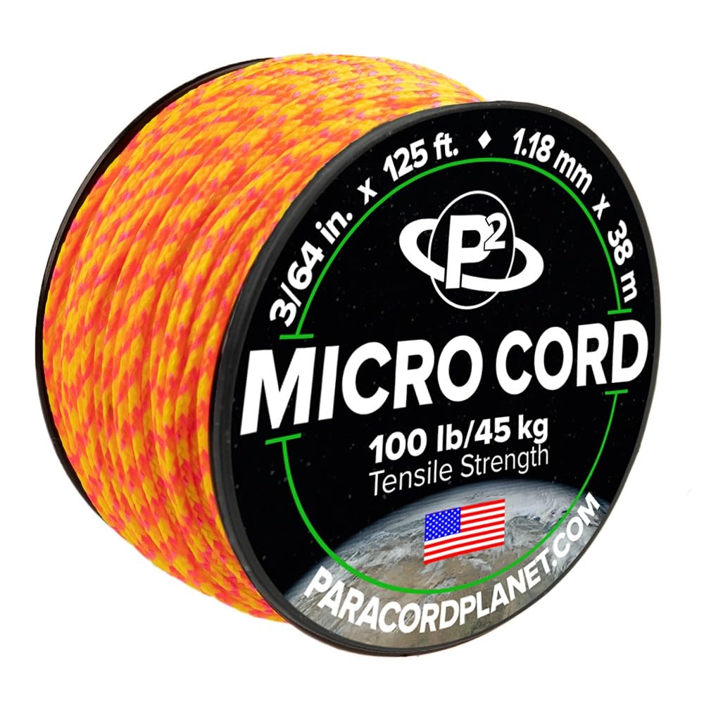 Paracord Planet Micro Paracord – Thin Braided Cord for Crafting, Fishing, and DIY Projects in 125 ft Spools – Starburst — image 1