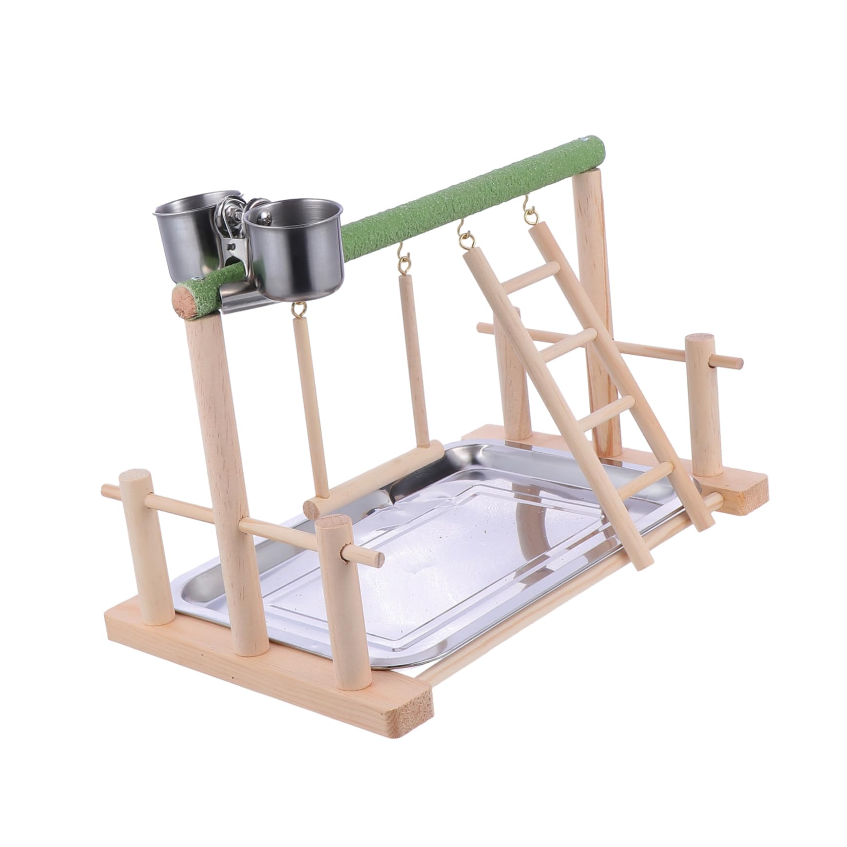 Sosoport Altalena Per Pappagalli in Legno Giocattolo Sospeso Per Uccelli Domestici Supporto Per Altalena Per Pappagallo Esercizio e Gioco Per Pappagalli