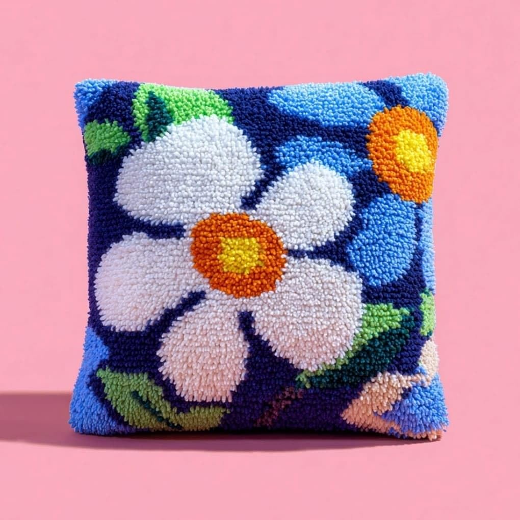 AxiangziK Latch Hook Pillow Kit Sunflower 43X43Cm