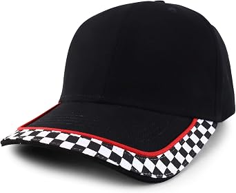 Armycrew XXL Oversized Racing Flag Structured Cotton Twill Baseball Cap