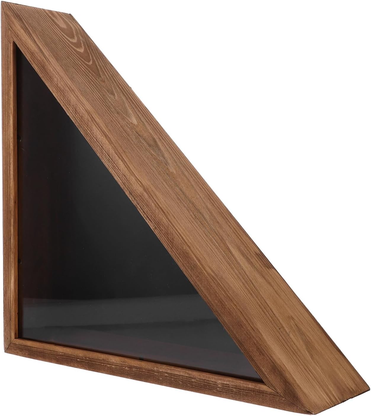 Sewroro American Flag Display Case Wood Triangle Flag Holder Veteran Burial Flag Wall Mounted Flag Box Memorial Flag Holder Funeral Flag Frame Shadow Box