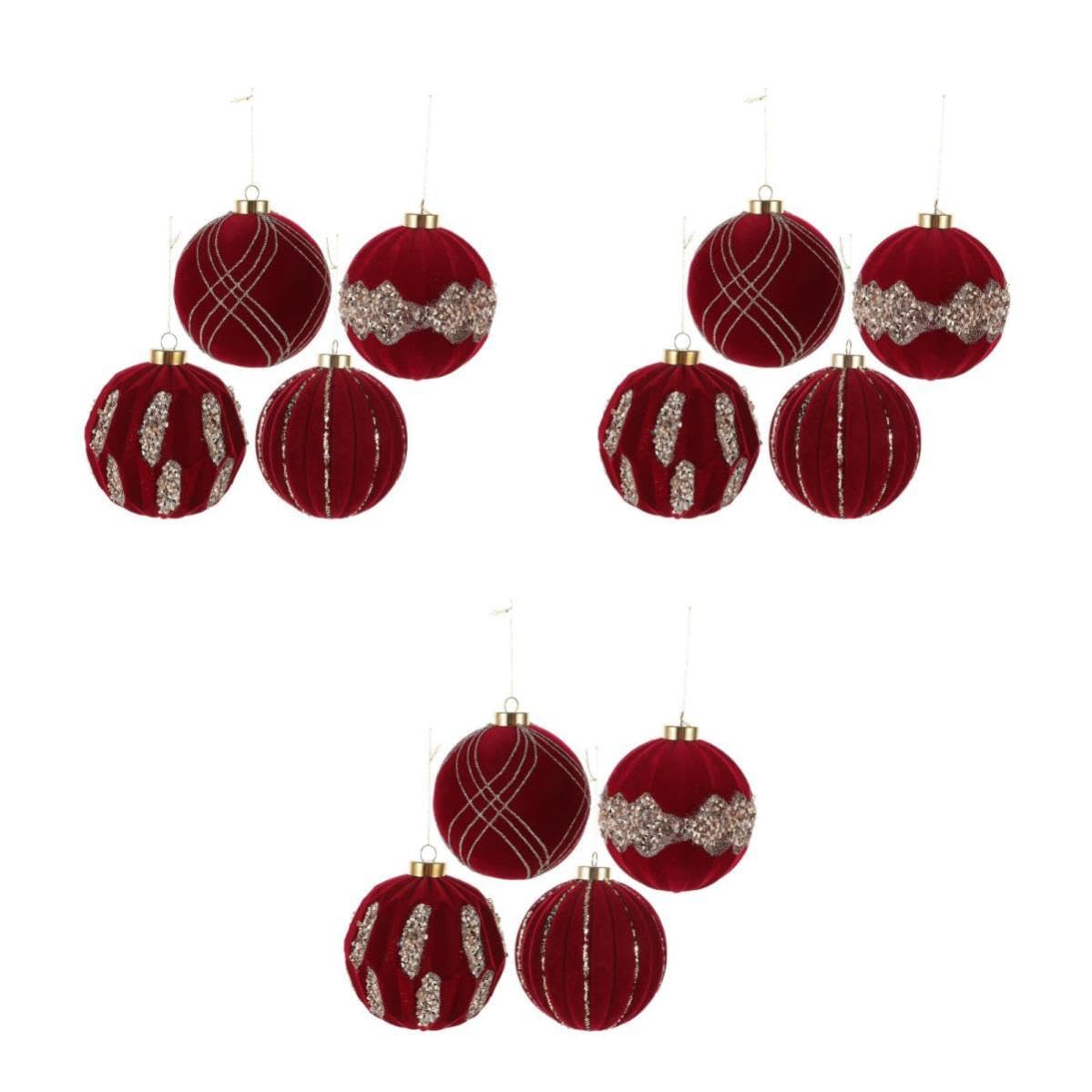 FRCOLOR 12 Pezzi Palline Decorative Natalizie Rosse 10cm in Plastica