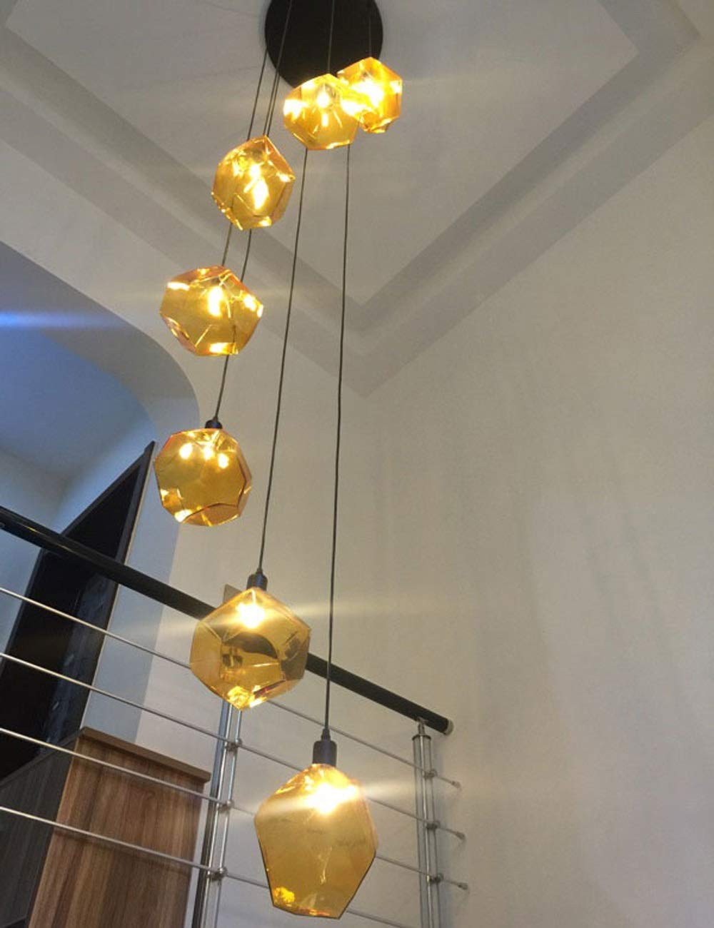 Lustre de luxe en spirale pour salon de villa et luminaire suspendu de duplex