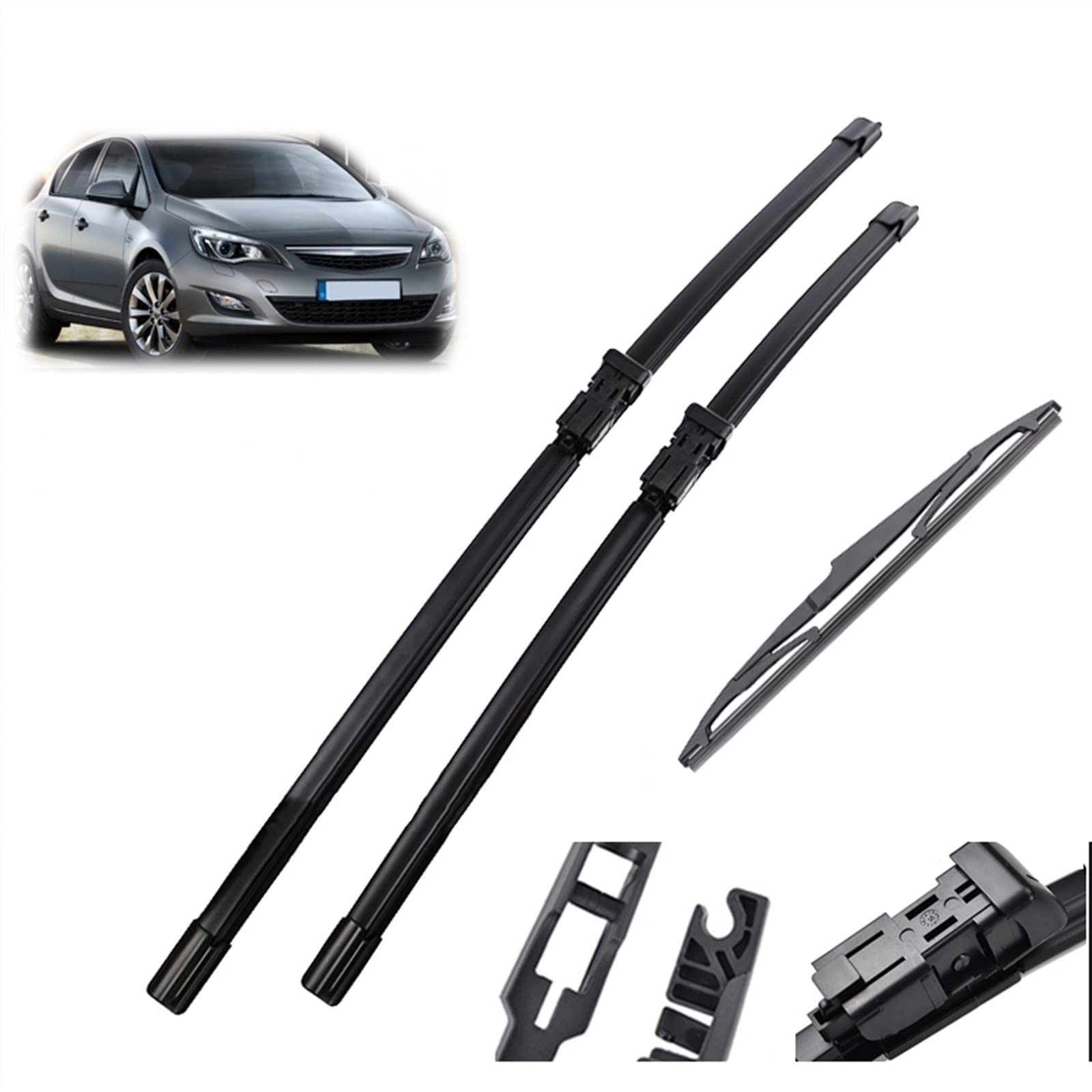 Essuie-glace Opel Astra GTC sans traces kit complet de brosses de fenêtres avant arrière