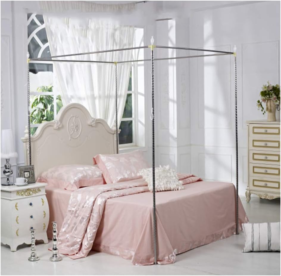 Mosquito Net Bracket 4 Corner Mosquito Netting Bracket, Stainless Steel Mosquito Net Frame, Bed Stand Canopy Post, Fit f
