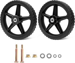 Parts Camp 14" Spoked Plastic Wheel and Tire 14 x 1.75'' Lawn Mower Wheels Kits For Push Mowers/Hand truck tires/Tool carts/Garden cart/Pressure Washer/Generator/Wheelbarrow/Dolly Wheel(Set of 2)