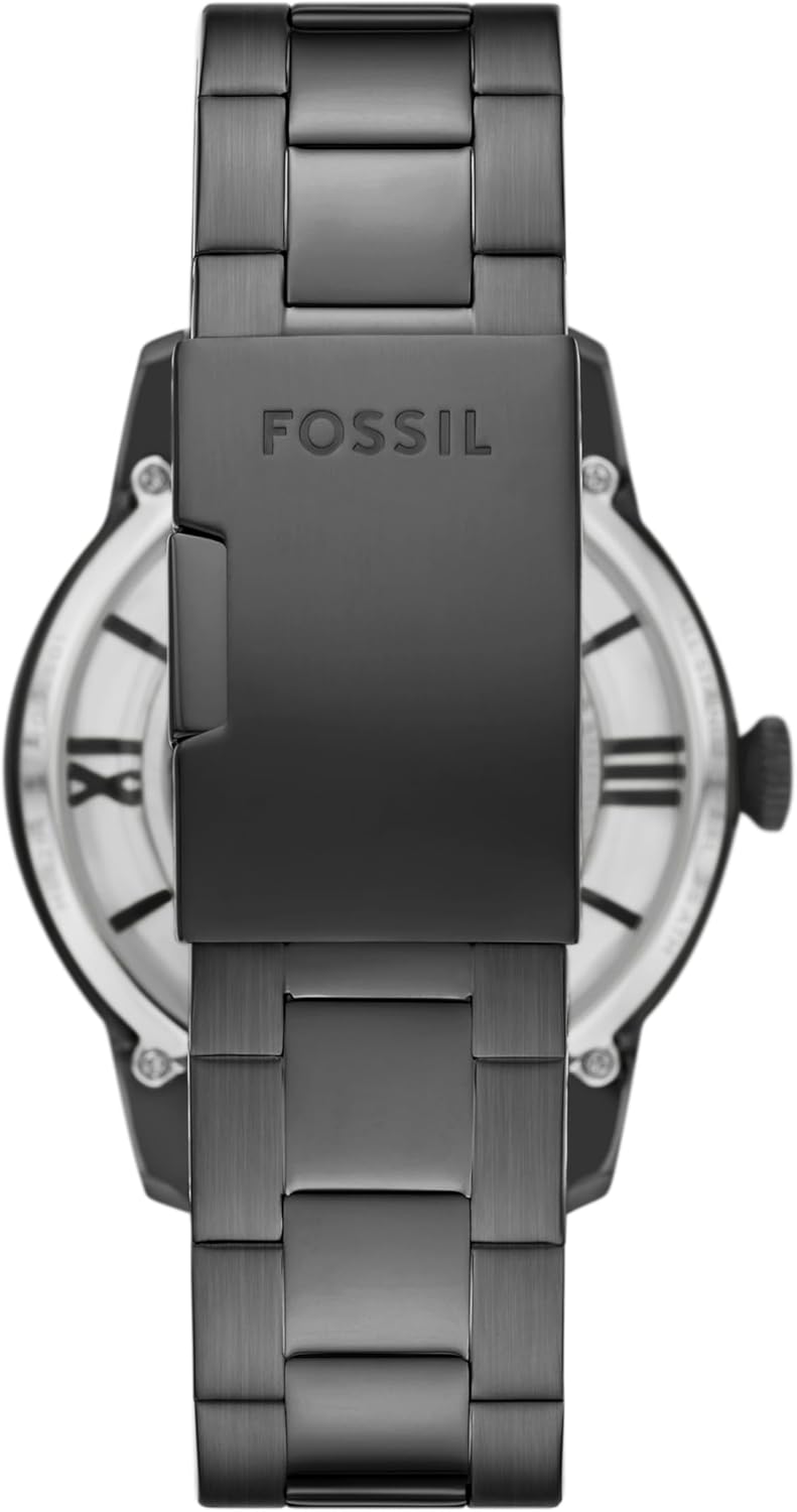 Fossil Men's Townsman Automatic Stainless Steel and Leather Two-Hand Skeleton Watch