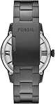 Fossil Men's Townsman Automatic Stainless Steel and Leather Three-Hand Skeleton Watch, Color: Black, Cognac (Model: ME3098)
