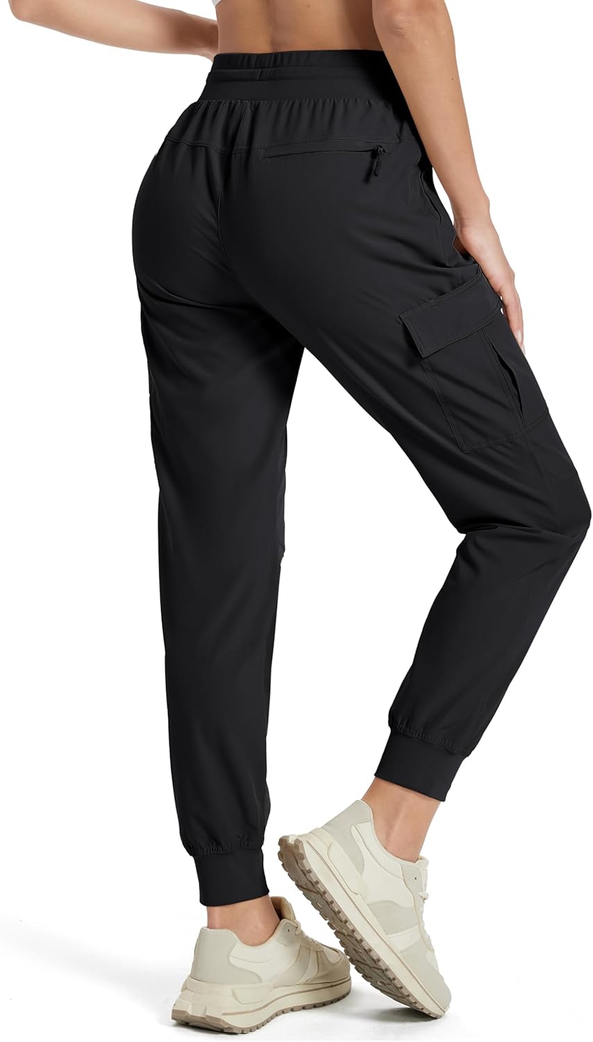 MAGCOMSEN Womens Cargo Joggers Lightweight Quick Dry Hiking Pants UPF 50 Athletic Workout Travel Casual Zipper Pockets - Image 2
