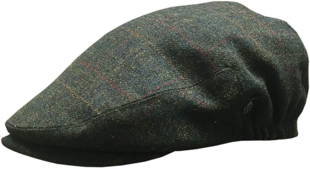 Celtic Clothing Traditional Irish Flat Cap, Tweed Hat, Imported from Cork Ireland, Green