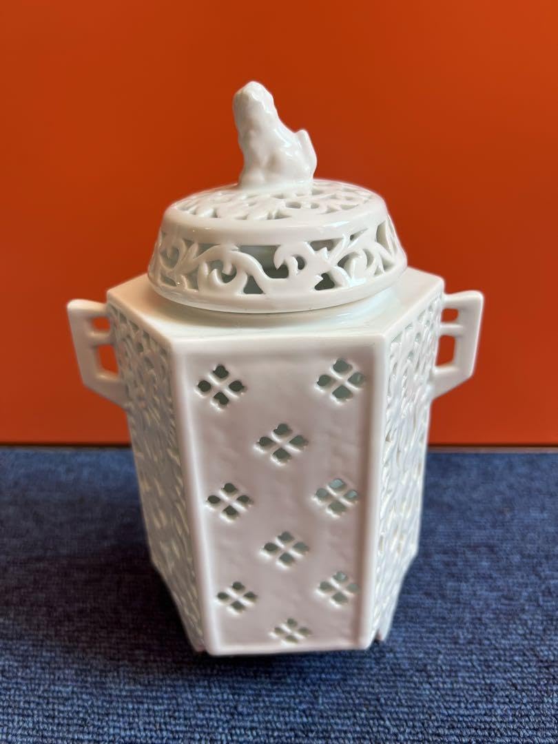 無形文化財 13代 三川内玉泉 透かし彫り香炉 アウトレット 価格