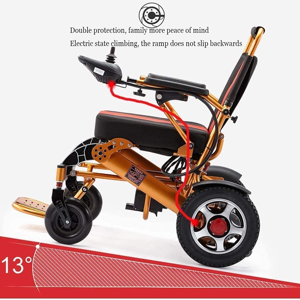 Silla de Ruedas Liviana para Todo Terreno Scooter eléctrico Silla eléctrica de Motor Dual para discapacitados de Todas Las Edades Respaldo Ajustable y ángulo del Pedal, Silla de Ruedas eléctrica ple