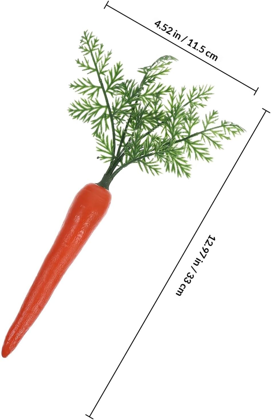 Lifelike Carrot Models 2pcs Set Plastic Simulation Vegetable Props with Leaves Realistic Home Décor Easter Display and Educational