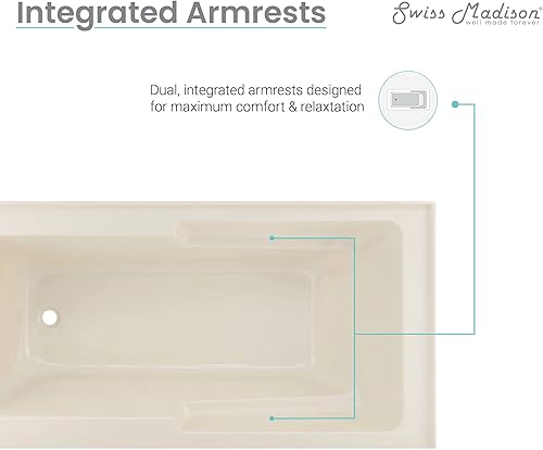 Vista 24 de Swiss Madison Well Made Forever SM-AB540MB Voltaire - Bañera de alcoba con faldón, 60 x 30 pulgadas, negro mate Mate negro