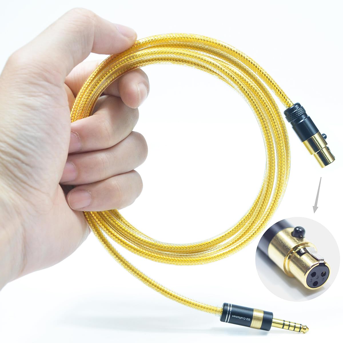 GUCraftsman Kopfhörer-Upgrade-Kabel für Beyerdynamic DT990 Prox DT700 Prox DT900 Prox DT900 Prox DT1990 PRO MKII AKG K702 K712 PRO K371 (4,4 mm Stecker)
