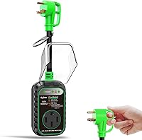 Vista 1 de EyGde Adaptador RV de 30 amperios a 50 amperios con protector de sobretensiones, NEMA TT-30P macho a enchufe hembra 14-50R, analizador de circuitos