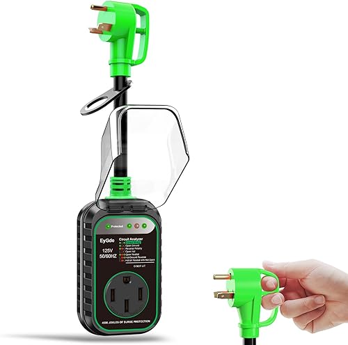 EyGde Adaptador RV de 30 amperios a 50 amperios con protector de sobretensiones, NEMA TT-30P macho a enchufe hembra 14-50R, protección de energía