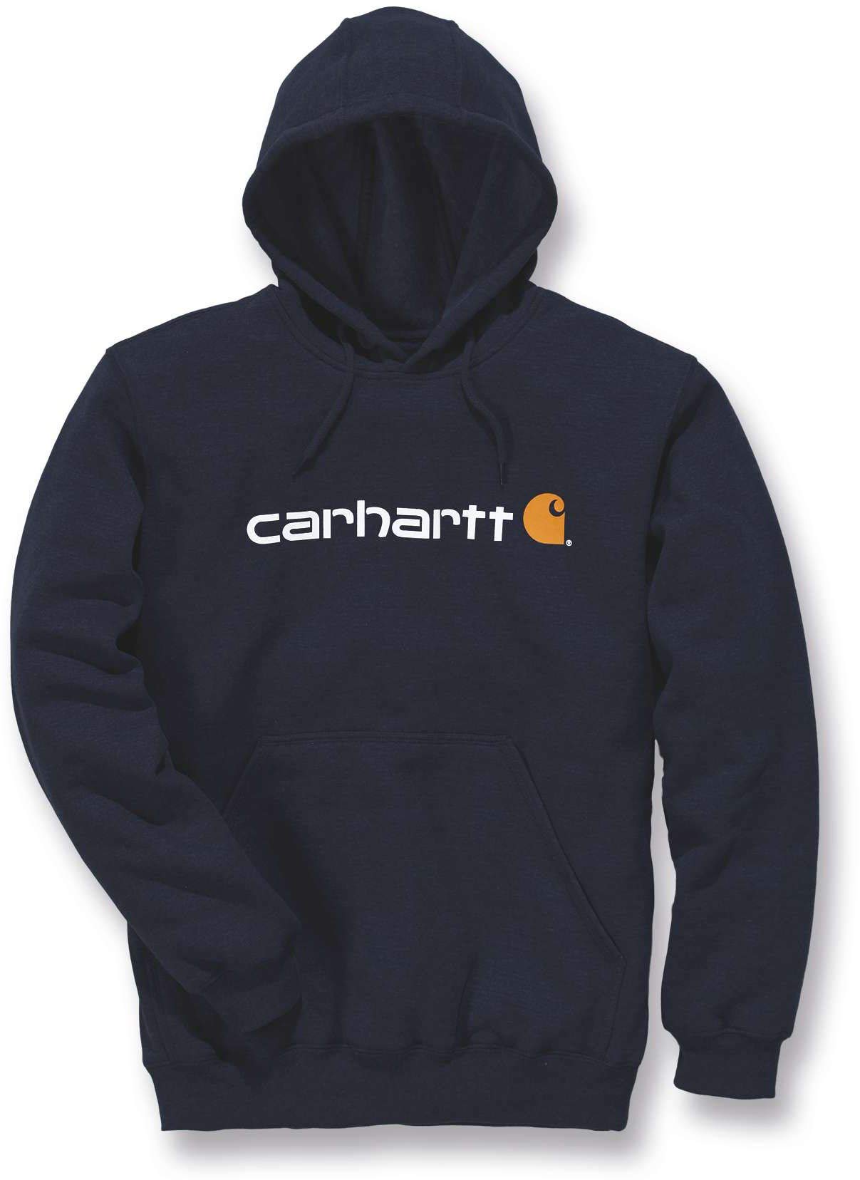CarharttHerren Sweatshirt Signature Logo Hooded Sweatshirt Heather Grey