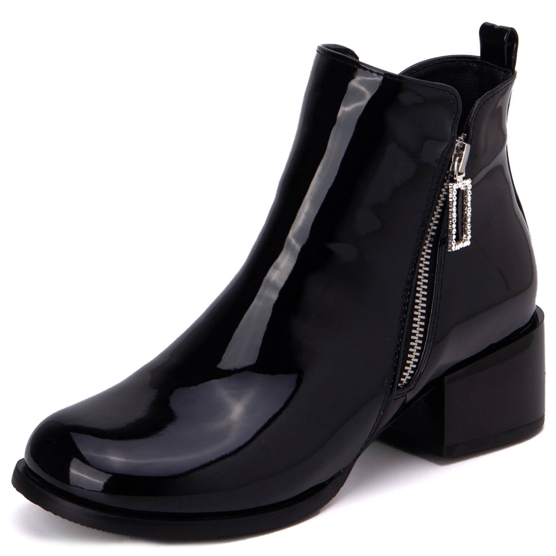 Comfortable Block Heel Wide Round Toe Women Ankle Boots