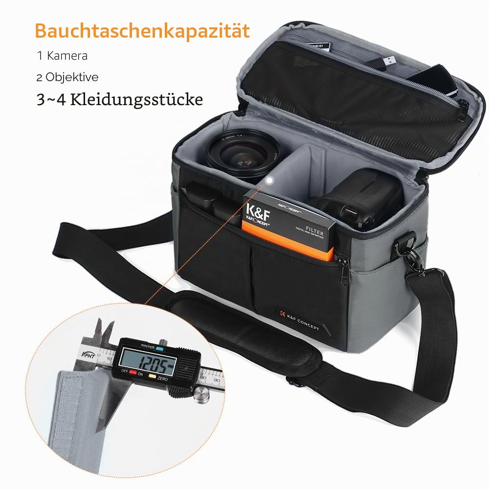 K&F CONCEPT Kamerarucksäcke für Fotografen, riesige Reisetasche, 32L, große Kamerataschen mit Laptopfach und wasserdichter Regenhülle
