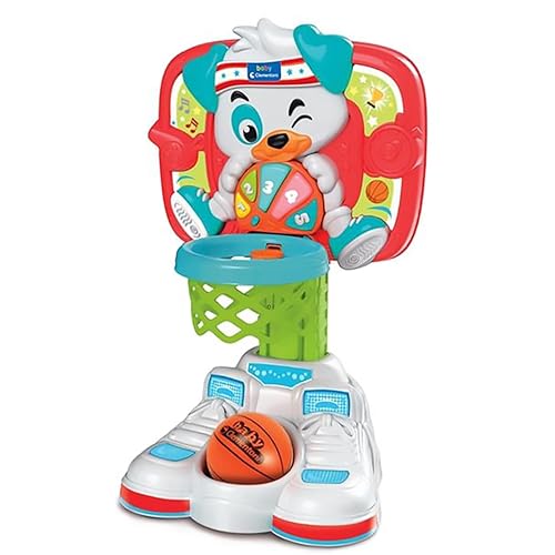 Clementoni Baby 1,2,3 Canestro Basket, Giocattolo Elettronico con Luci e Suoni Bambini 18+ Mesi, Impara Numeri e Colori e Sviluppa la Motricità, Palla Inclusa, Made in Italy, Lingua Italiana, 17437