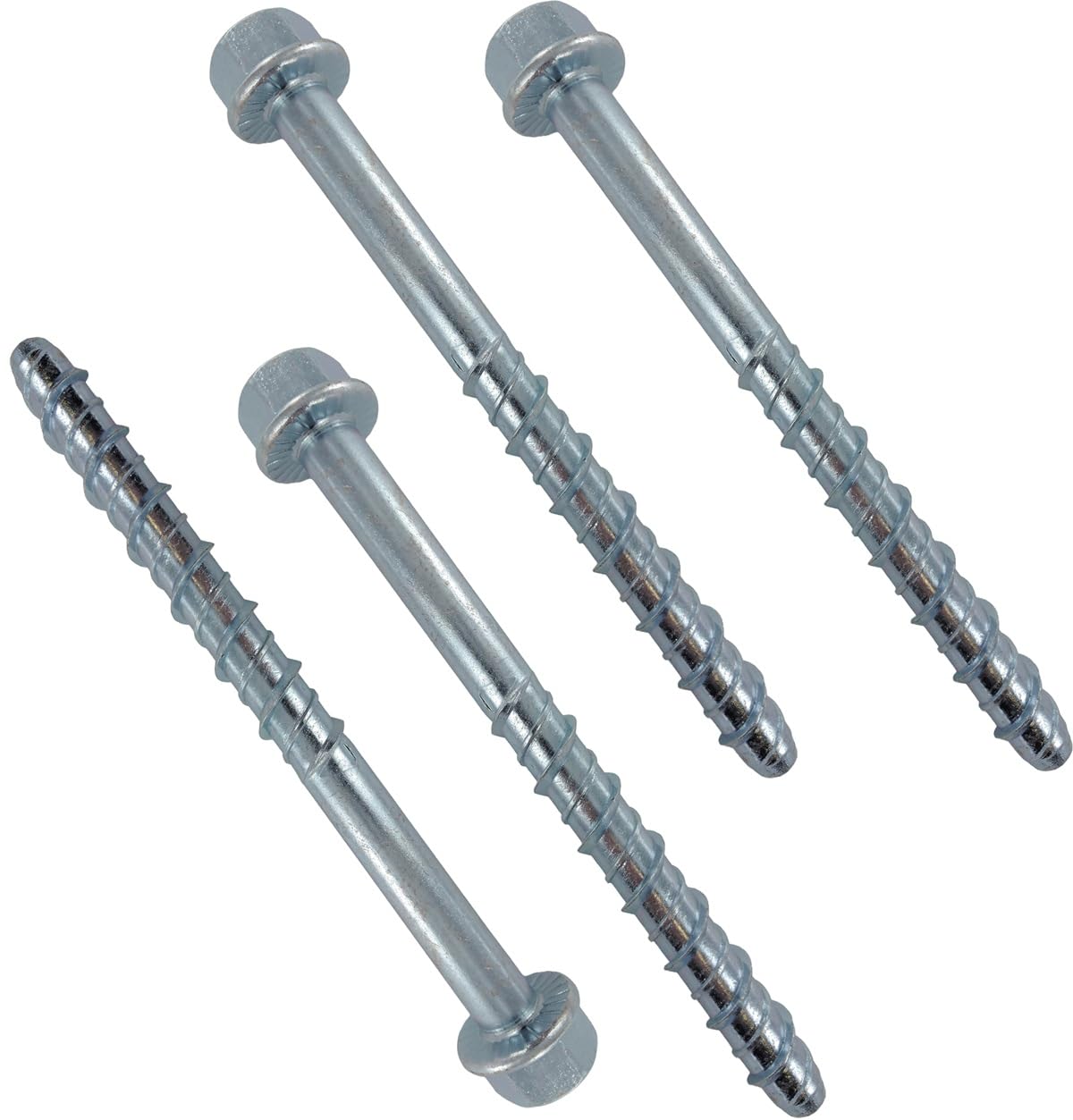 Merriway® BH08148 Self Tapping Concrete/Masonry Hex Head Bolts, BZP Steel M12 x 130mm (Pack of 4)