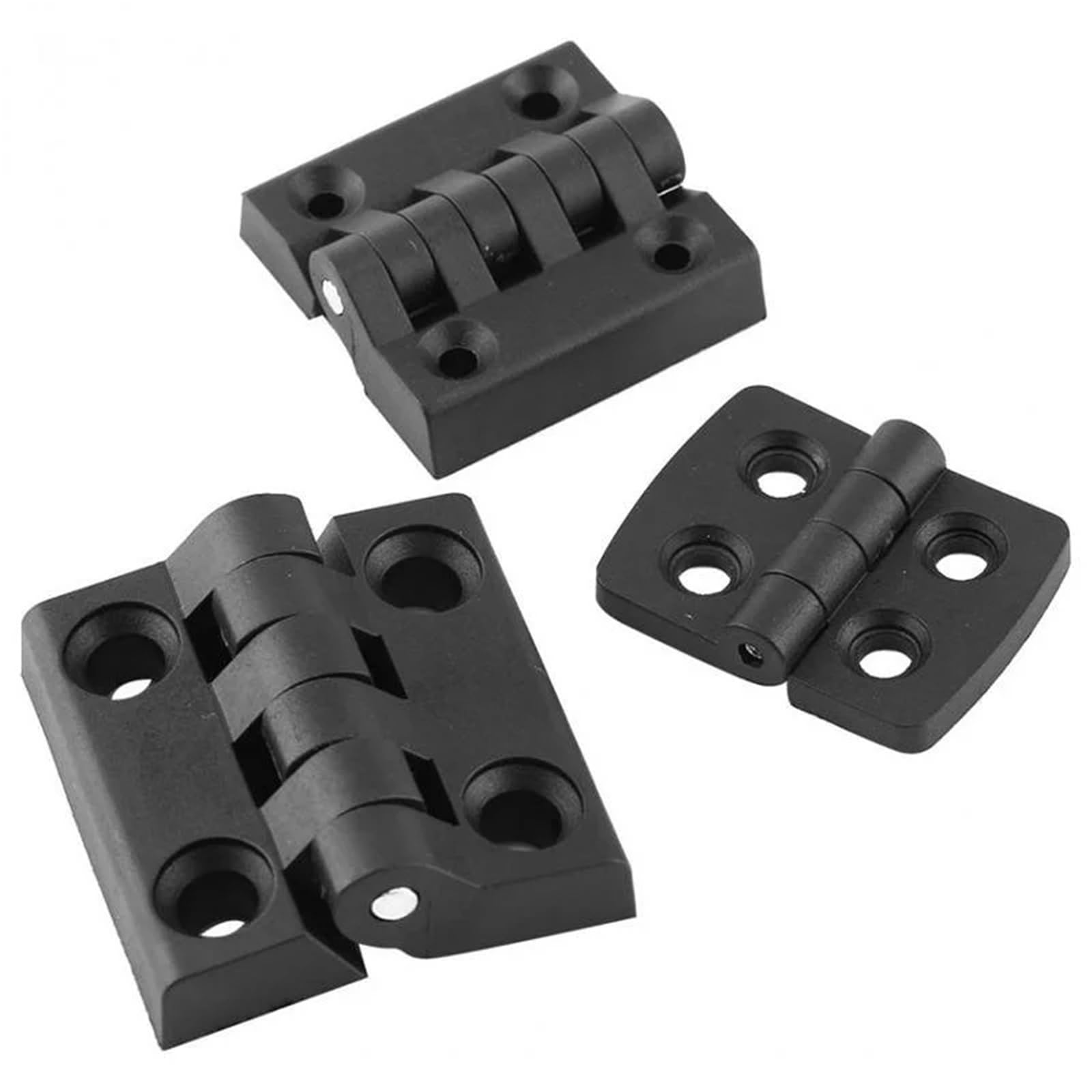 Rmwkrmogrf 50X50mm Black Color Nylon Plastic Butt Hinge Wooden Box Furniture Electric Cabinet Hardware 10Pcs(50X50mm)