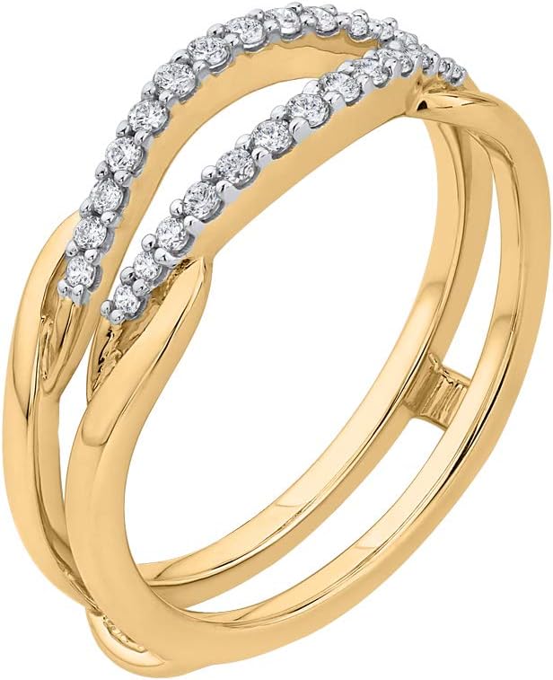 KATARINA Diamond Curved Wrap Ring Guard Enhancer in 10k Gold (1/5 cttw, J-K, SI2-I1)