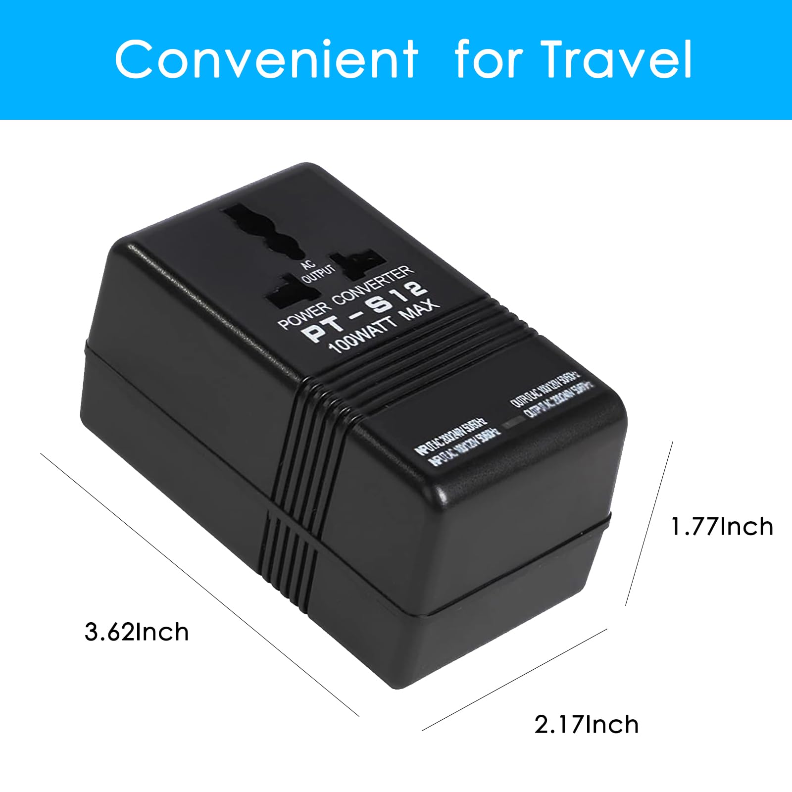 Convertitore di tensione da 110 V a 220 V Step Up & Down, trasformatore da viaggio (nero, 100 W)