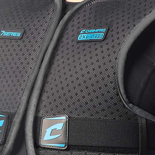 image for Champro 7-Series Football Shoulder Pad, BLACK, BLUE, X-Large