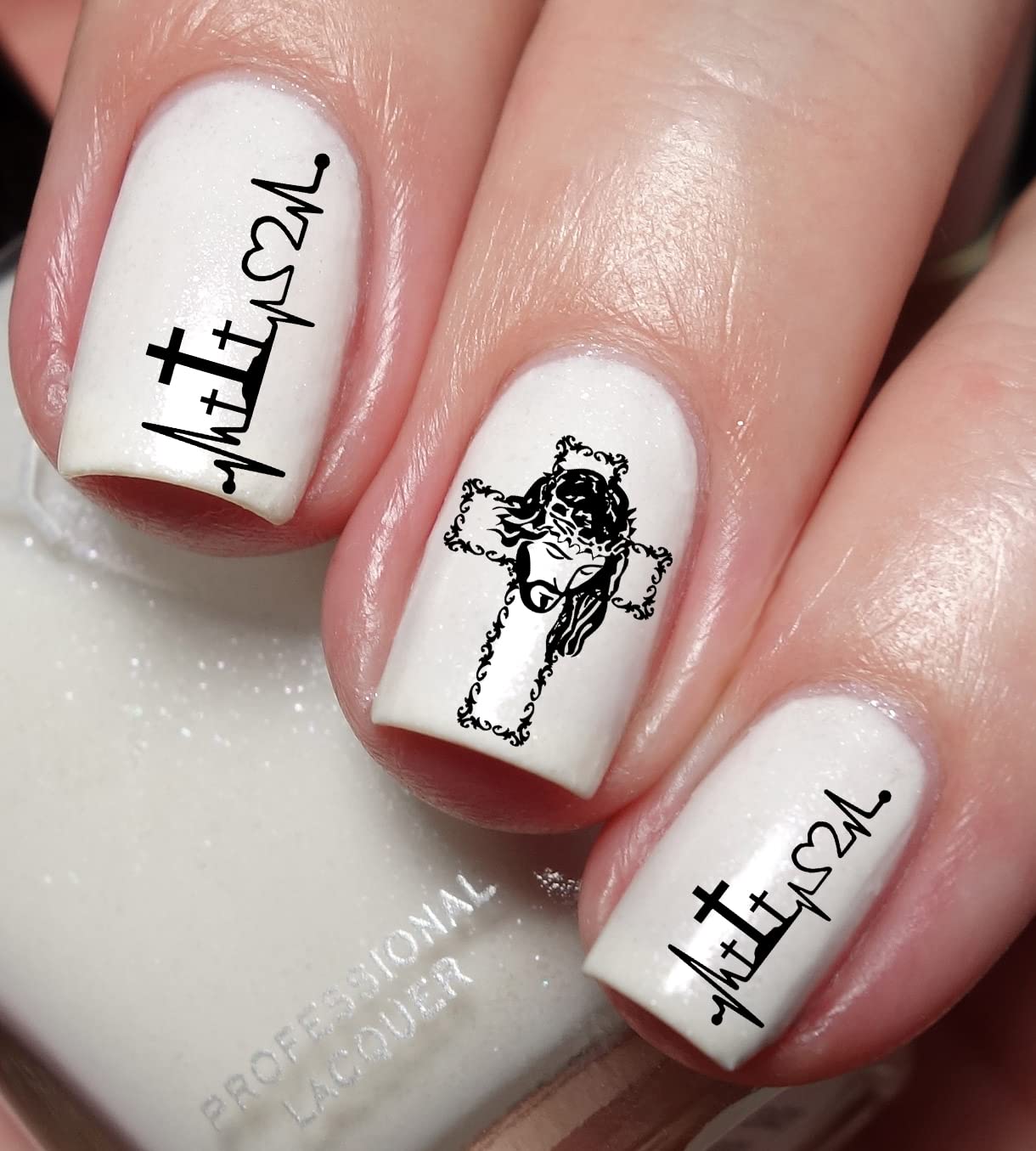 Jesus Cross Nail Art Decal Sticker