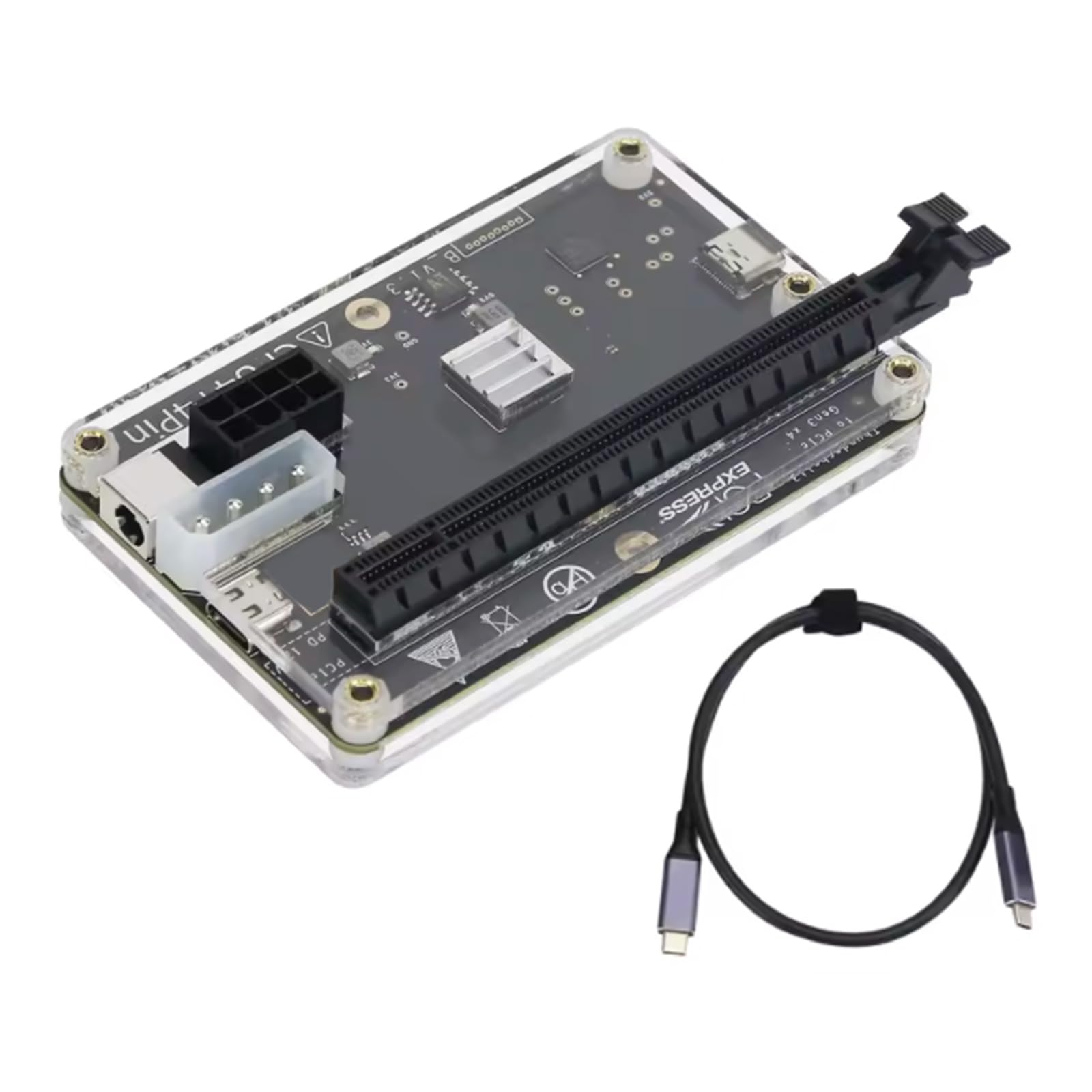 HA 36 PCIe Expansion Dock z zewnętrznym adapterem GPU JHL6340 i kablem USB 59.9 cm do szybkiej łączności, wymienna stacja dokująca PCIe