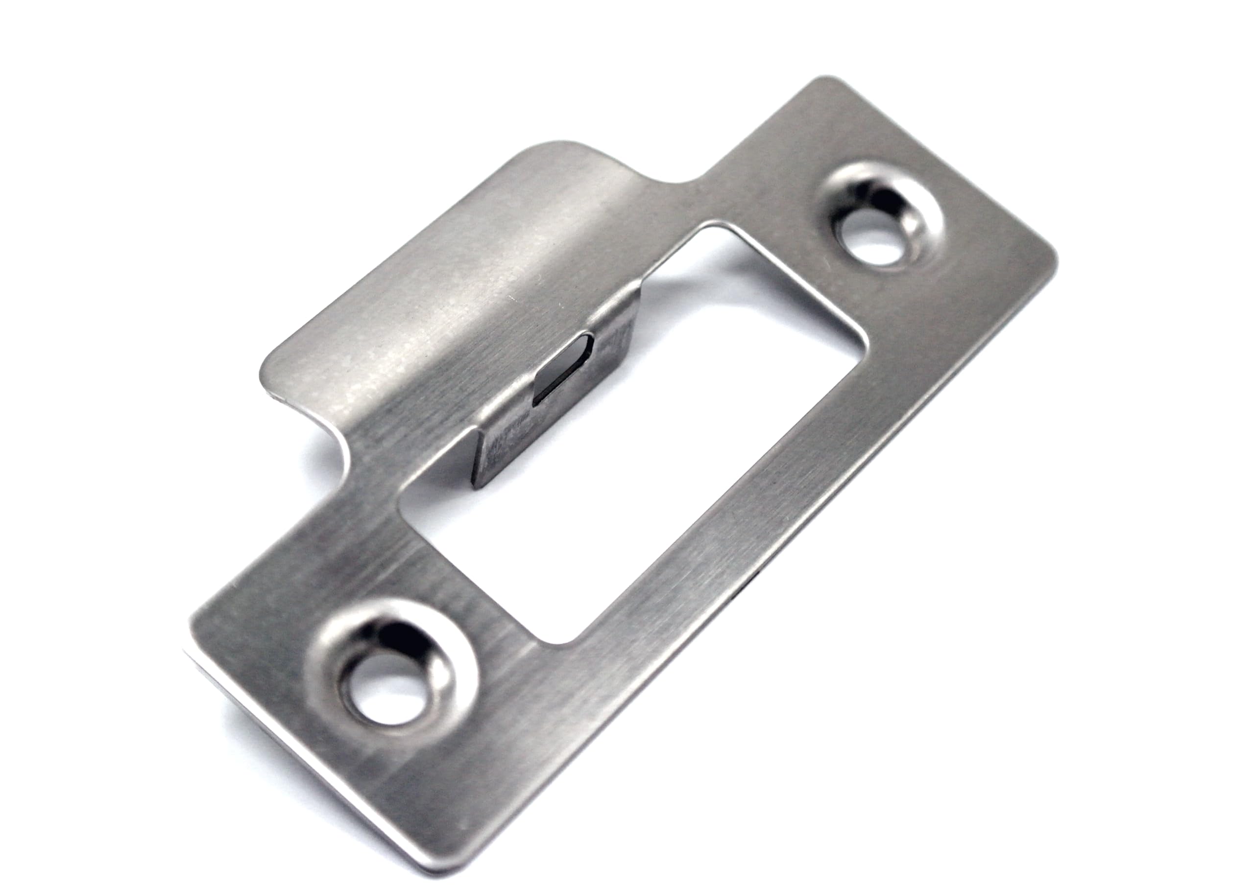 Fixitflo Steel 2X Short Strike Plates Brushed Satin For Mortise Latch 75Mm Length X 25Mm Width X 1Mm Thick Pack Of 2